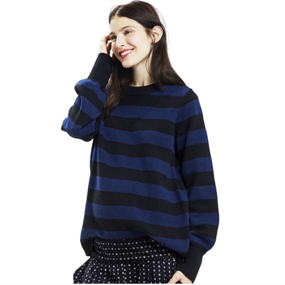 Hatch Maternity Cashmere Wool Stripe Sweater Luxury Cozy